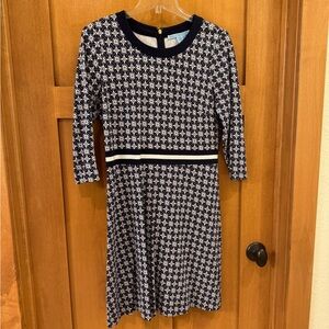 Draper James navy and white dress